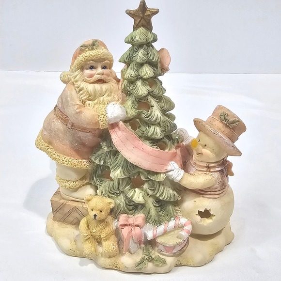 The Homemaker's Idea Company Other - Homemaker's Idea Co Lighted Santa and Snowman Christmas Tree Figurine Decor
